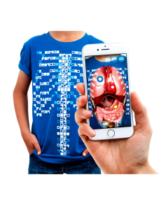 Tricou pentru copii AR (Realitate Augmentata), Curiscope Virtuali Tee, Corpul uman, marimea L