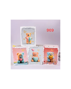 Punga cadou, carton 210gr, design Bear, 18x23x10cm, modele asortate