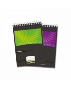 Blocnotes cu spirala, A5,  80 file - 90g/mp, microperforatii, AURORA Mano - matematica