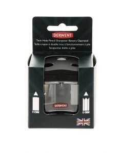 Ascutitoare electrica dubla DERWENT Professional, cu baterii, pentru birou, negru