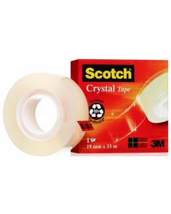 Banda adeziva transparent cristal, se rupe usor, 19mm x 33m, 3M - SCOTCH Crystal