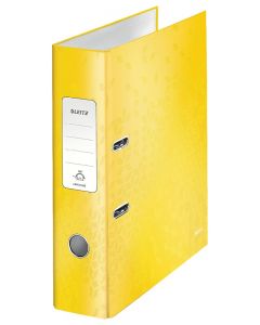 Biblioraft Leitz 180° WOW, carton laminat, partial reciclat, FSC, A4, 80 mm, galben