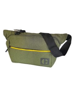Borseta CATERPILLAR Code - Hex Parkour, material 420D hexagonal, buzunar cu fermoar - verde masliniu