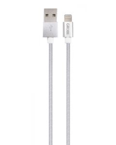 Cablu date GRIXX Optimum - 8-pin to USB Apple MFI License, impletit, lungime 1m - alb