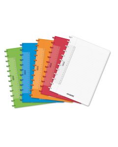 Caiet A4, 72 file - 90g/mp, coperta PP transparent color, AURORA Adoc - dictando