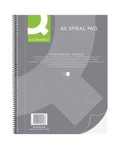 Caiet cu spirala, A5, 80 file - 70g/mp, 4 perf., coperti carton, Q-Connect - matematica