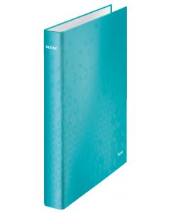 Caiet mecanic Leitz WOW, carton laminat, partial reciclat, FSC, A4, 2DR, inel 25 mm, turcoaz