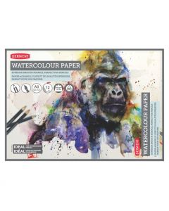 Caiet pentru desen pe baza de apa DERWENT Proffesional, A3, 12 coli, 300 gsm, hartie alba