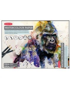 Caiet pentru desen pe baza de apa DERWENT Proffesional, A2, 12 coli, 300 gsm, hartie alba