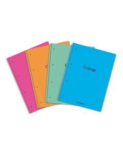 Caiet cu spirala, A4, 80 file - 70g/mp, 4 perf., coperta PP, AURORA College - matematica