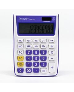 Calculator de birou, 12 digits, 145 x 104 x 26 mm, Rebell SDC 912 - alb/violet