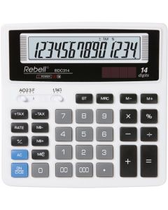 Calculator de birou, 14 digits, 156 x 156 x 30 mm, Rebell BDC 314 BX - alb