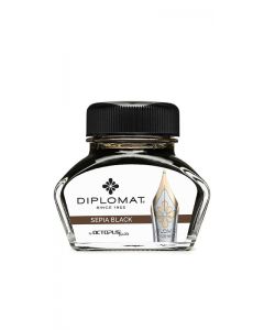 Calimara cu cerneala Diplomat Octopus, 30 ml - negru sepia