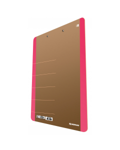 Clipboard dublu A4, carton 900gsm, colturi rotunjite, DONAU Life - margine roz