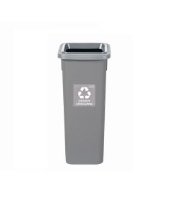 Cos plastic reciclare selectiva, capacitate 20l, PLAFOR Fit - gri cu capac gri - altele