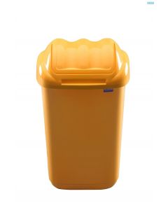 Cos plastic cu capac batant, pentru reciclare selectiva, capacitate 30l, PLAFOR Fala - galben