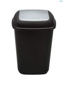 Cos plastic reciclare selectiva, capacitate 28l, PLAFOR Quatro - negru cu capac gri - altele