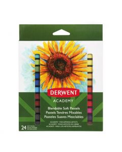 Creioane pastel soft DERWENT Academy, 24 buc/set, diverse culori