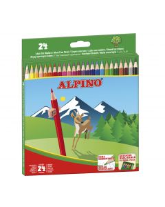 Creioane colorate hexagonale, 24 culori/set ALPINO