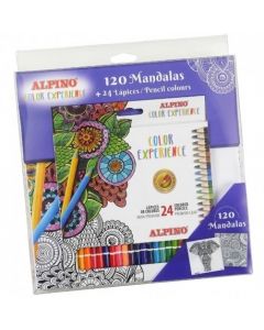 Set creioane colorate + 120 mandale ALPINO Color Experience - Premium