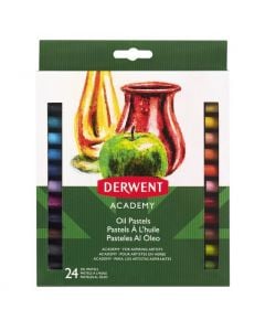 Creioane ulei pastel DERWENT Academy, 24 buc/set, diverse culori