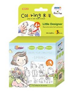 Cutie creativa cu role pentru colorat, 3 buc/set, Stick"n Little Designer - primavara