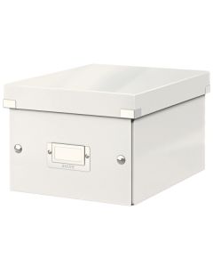 Cutie depozitare LEITZ WOW Click & Store, carton laminat, mica, alb