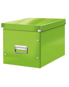 Cutie depozitare LEITZ WOW Click & Store, carton laminat, Cub, mare, verde