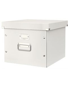 Cutie depozitare LEITZ WOW Click & Store, pentru 15 dosare suspendabile, carton laminat, alb