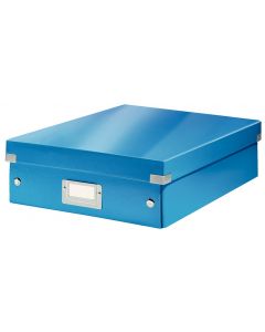 Cutie depozitare LEITZ WOW Click & Store Organizer, carton laminat, medie, albastru