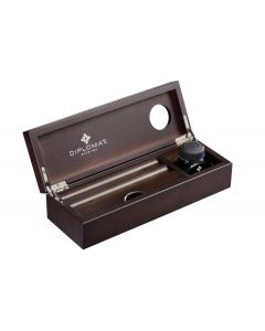 Cutie din lemn pentru instrumente de scris, calimara inclusa, Diplomat - wenge