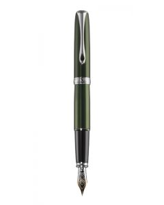 Stilou Diplomat Excellence A2, cu penita M, aurita 14kt. - Evergreen Chrome
