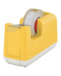 Dispenser pentru banda adeziva LEITZ Cosy, PS, banda inclusa, galben chihlimbar