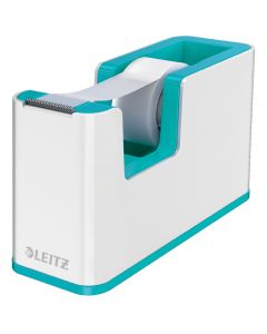 Dispenser banda adeziva LEITZ WOW, PS, banda inclusa, culori duale, alb-turcoaz
