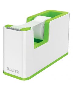 Dispenser banda adeziva LEITZ WOW, PS, banda inclusa, culori duale, alb-verde