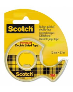 Dispenser cu banda dublu adeziva transparenta, 12mm x 6.3m, 3M - SCOTCH