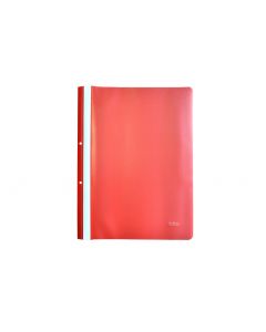 Dosar Plastic cu Șină și Găuri Optima - 10 Buc/Set, 120/180 Microni, Roșu