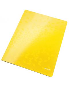 Dosar cu sina Leitz WOW, carton laminat, FSC, A4, 250 coli, galben