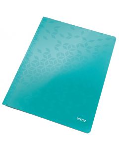 Dosar cu sina Leitz WOW, carton laminat, FSC, A4, 250 coli, turcoaz