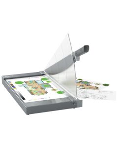 Ghilotina LEITZ Office Pro Precision, A3, 25 coli, indicator laser inclus, gri