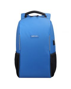 Rucsac BESTLIFE Travelsafe, laptop 15.6 inch, forma aerodinamica, conector USB si type C, albastru