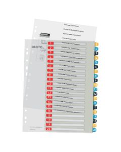 Index LEITZ Cosy, imprimabil, PP, A4, 1-20, multicolor