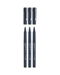 Liner pentru desen tehnic SCHNEIDER Pictus, varf fetru (0.3/0.5/0.7mm), 3 buc/set - negru