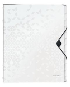 Mapa cu separatoare LEITZ WOW, PP, A4, 12 separatoare, 200 coli, alb