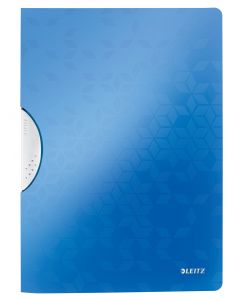 Dosar cu clip LEITZ WOW ColorClip, PP, A4, 30 coli, albastru