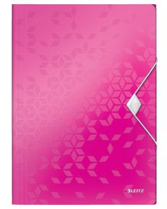 Mapa cu elastic LEITZ WOW, PP, A4, 150 coli, roz
