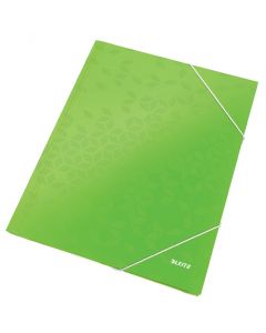 Mapa cu elastic Leitz WOW, carton laminat, FSC, A4, 250 coli, verde