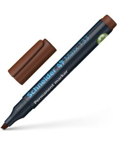Permanent marker SCHNEIDER Maxx 133, varf tesit 1+4mm - maro