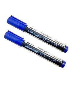 Marker SCHNEIDER Maxx 290, pentru tabla de scris+flipchart, varf rotund 2-3mm - albastru