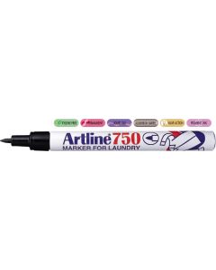 Marker ARTLINE 750, pentru textile, corp metalic, varf rotund 0.7mm - negru